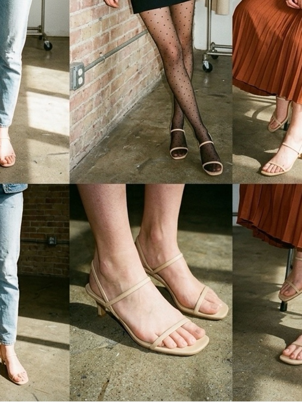 Nude RAYE beige slingback heels